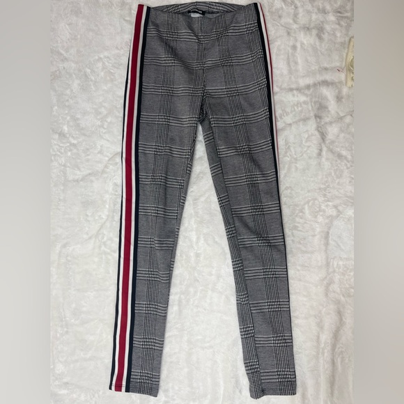 Express Plaid leggings houndstooth red black white stripe small - Picture 2 of 4